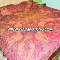 High quality pure wool luxurious Antique Jacquard woven Bedcovers decorative indian bedcovers